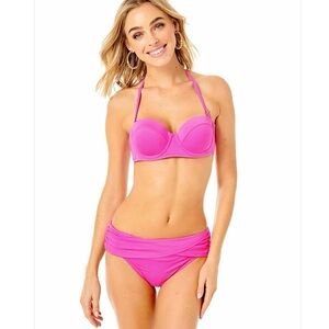 Lilly Pulitzer Leven Bikini Top, Plumeria Pink, Size 0